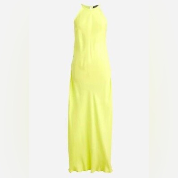 J.Crew Amber Slip Maxi Dress in Cupro Blend Yellow